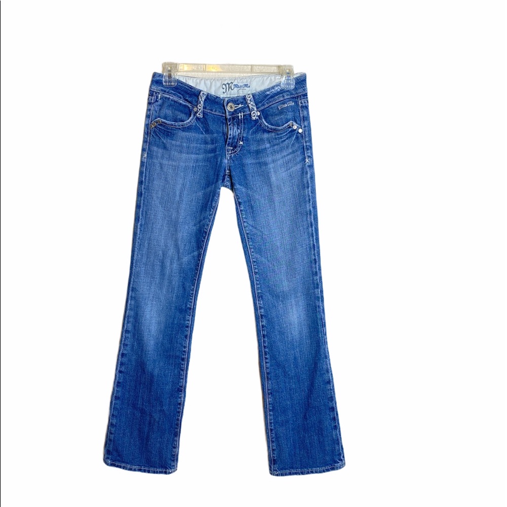 Miss Me Embroidered Floral Medium Wash Jean